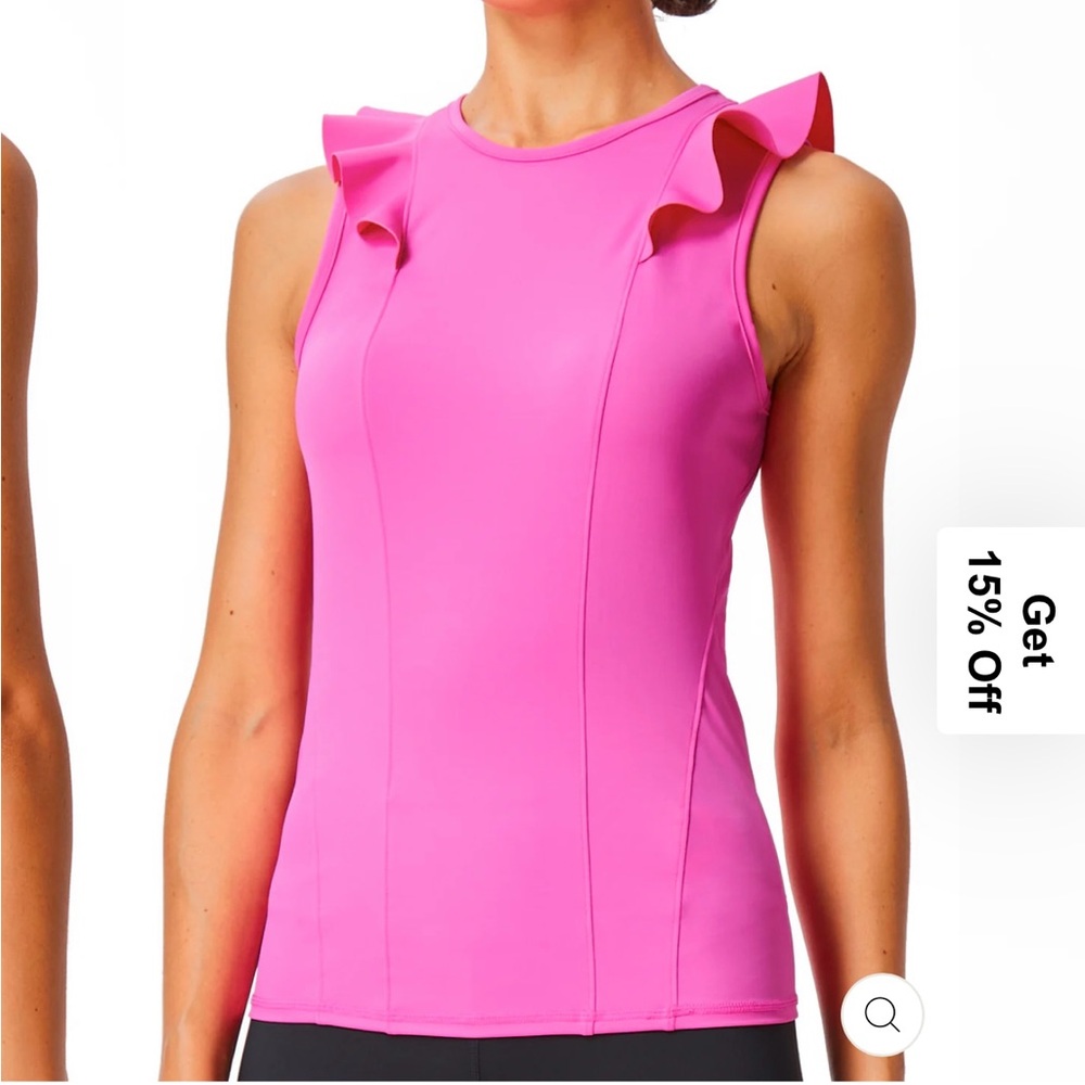 Chic Pink Ruffle Sleeve Tank Top